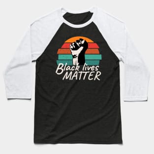 Black Lives Matter Retro Sunset Baseball T-Shirt